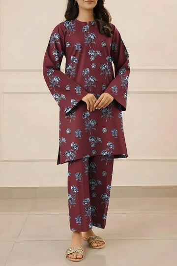 2 Pcs Women's Unstitched Printed Suit